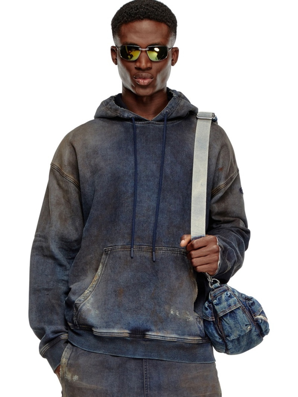 Diesel Sweatshirt in distressed Track Denim